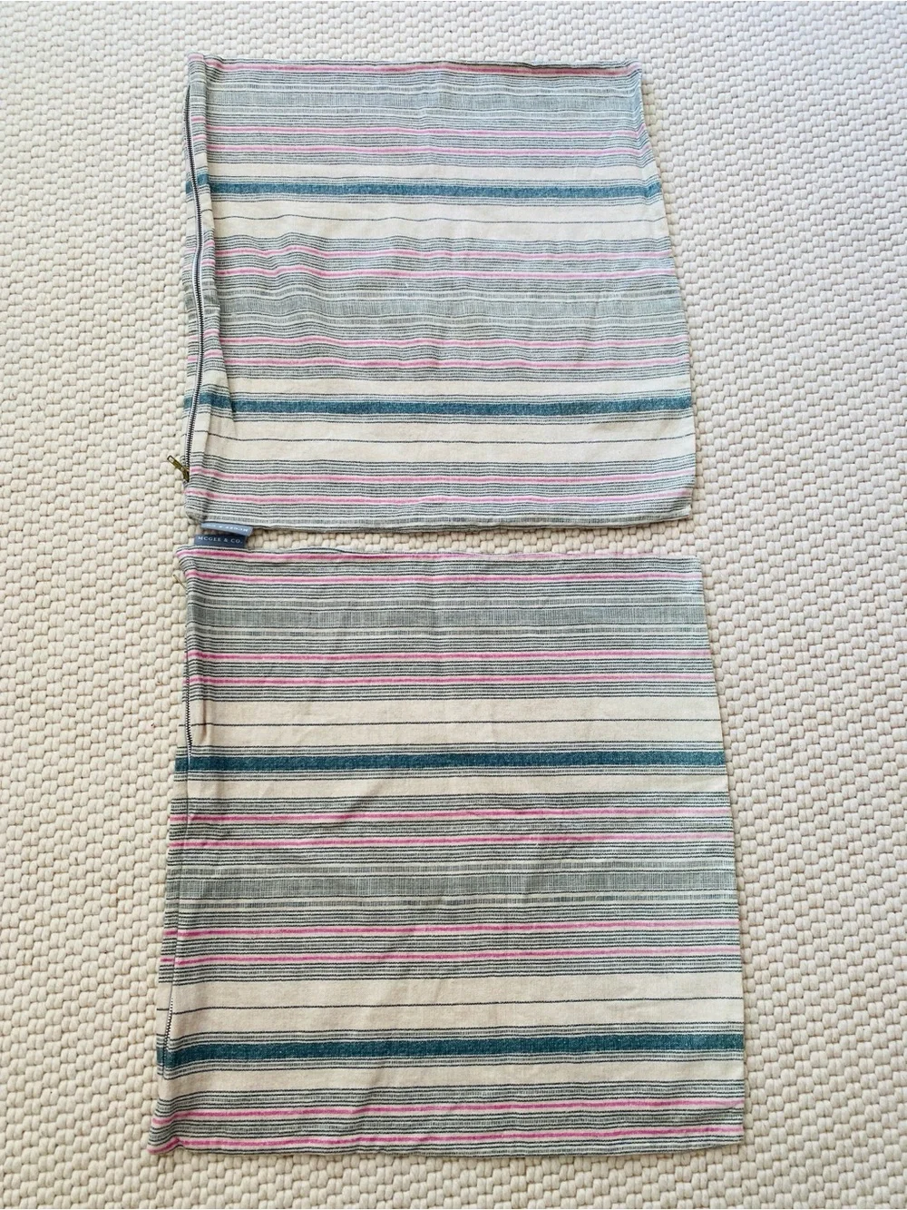 A Set of 2 McGee & Co 22inch Square Linen Pillow Covers